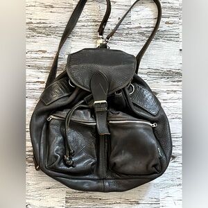 Vintage RUGBY Leather Bucket Backpack